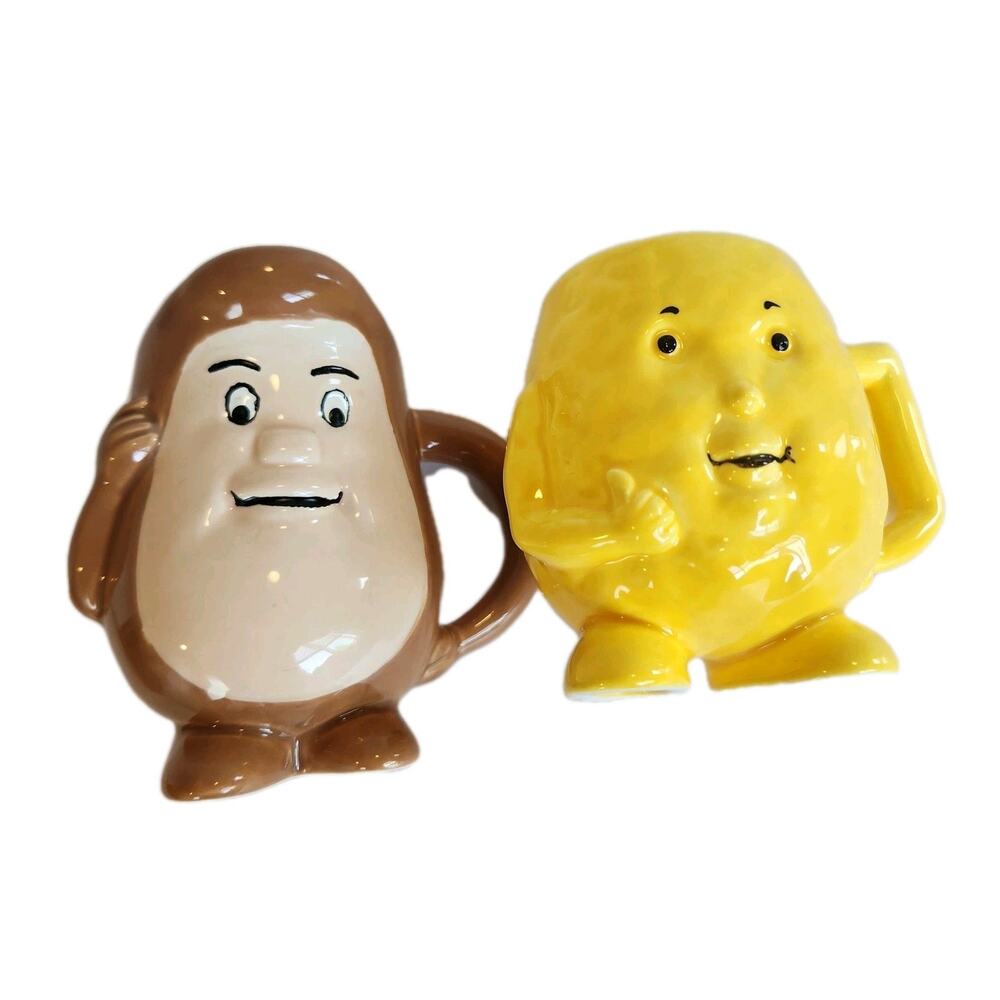 Vintage Actos Pharmaceuticals Promotional Anthropomorphic Ceramic Mugs Liver HDL
